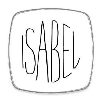 Isabel - Square fridge magnet - white - Front