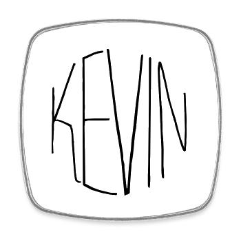 Kevin - Square fridge magnet - white - Front