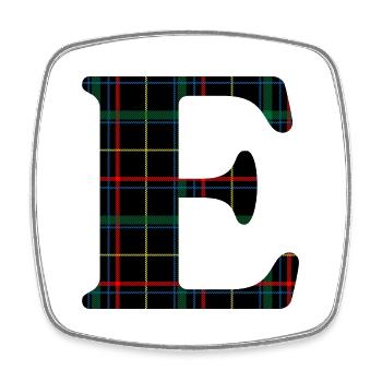 Monogramm und schottischer Tartan - Viereckiger Kühlschrankmagnet - Weiß - Vorne