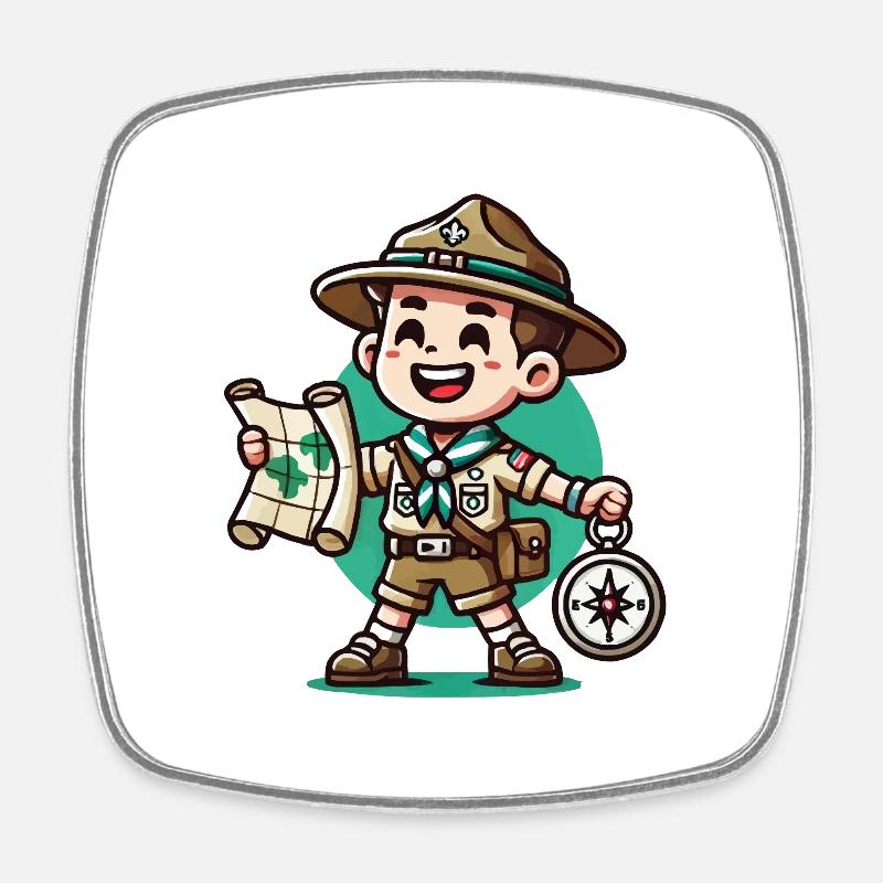 scout - Magnet carré - blanc