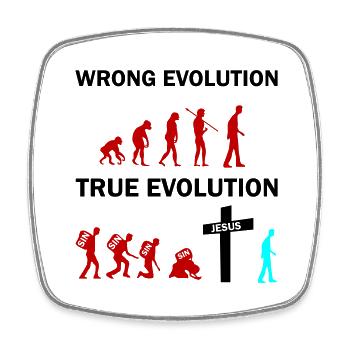 true evolution jesus - Square fridge magnet - white - Front