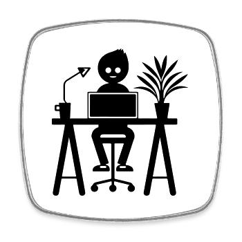 Apprentissage des tâches informatiques des travailleurs - Magnet carré - blanc - Devant
