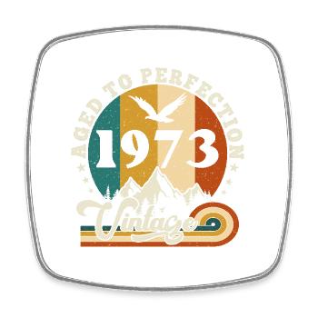 Vintage Birthday in 1974 - anniversaire 2025. - Magnet carré - blanc - Devant
