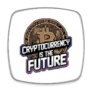 Cryptocurrency Is The Future 9 - Viereckiger Kühlschrankmagnet - Weiß - Vorne