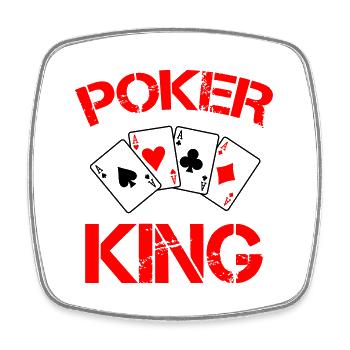 Poker King - Square fridge magnet - white - Front