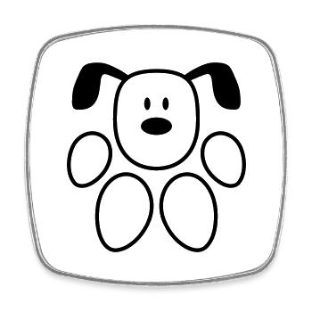 Dog Paw Shape Face Funny Head Cute Cute - Square fridge magnet - white - Front