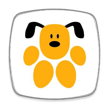 Dog Paw Shape Face Funny Head Cute Cute - Square fridge magnet - white - Front