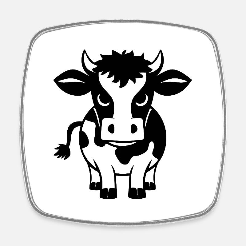 Vache impertinente - Magnet carré - blanc