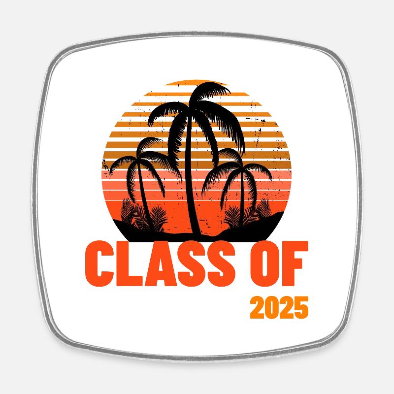 Class of 2025 palm trees - Square fridge magnet - white