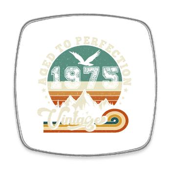 1976 Vintage Anniversaire Rétro 1976.Edition 2025. - Magnet carré - blanc - Devant