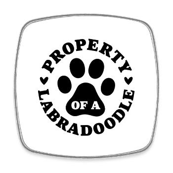 Property of a Labradoodle - Square fridge magnet - white - Front