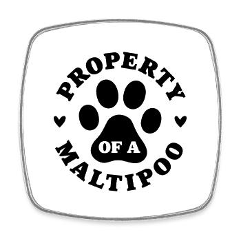 Property of a Maltipoo - Square fridge magnet - white - Front