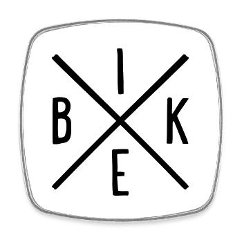 Bike - Square fridge magnet - white - Front