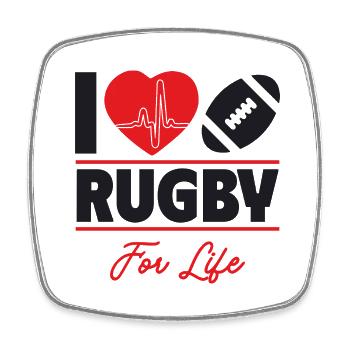 Rugby ist mein Leben,Geschenkidee - Viereckiger Kühlschrankmagnet - Weiß - Vorne