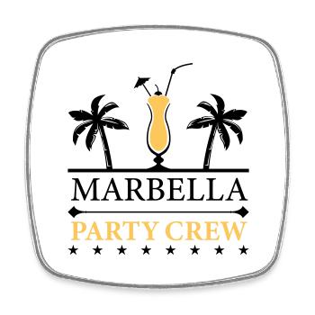 marbella party crew - Viereckiger Kühlschrankmagnet - Weiß - Vorne