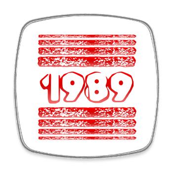 Année 1989 - Magnet carré - blanc - Devant