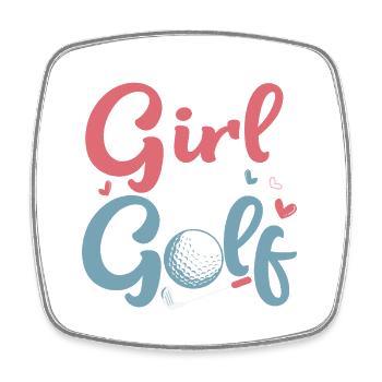 Juste une fille qui aime le golf, golfeur, passe-temps - Magnet carré - blanc - Devant