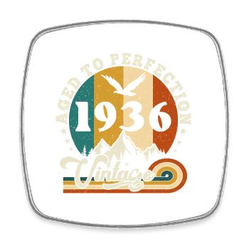 Jahrgang Geburtstag 1937 - Geburtstag 2025. - Viereckiger Kühlschrankmagnet - Weiß - Vorne