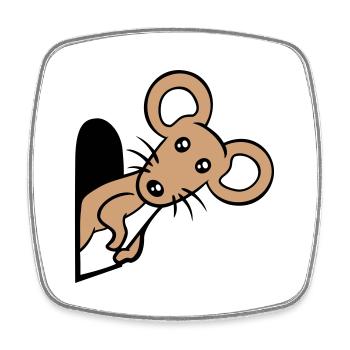 Trou de souris Trou de souris Trou de souris Peeps Mignon Drôle Bande dessinée - Magnet carré - blanc - Devant