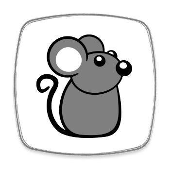 Mouse Mouse Cute Little Rat Rodent Friendly - Square fridge magnet - white - Front