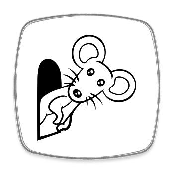 Trou de souris Trou de souris Trou de souris Peeps Mignon Drôle Bande dessinée - Magnet carré - blanc - Devant