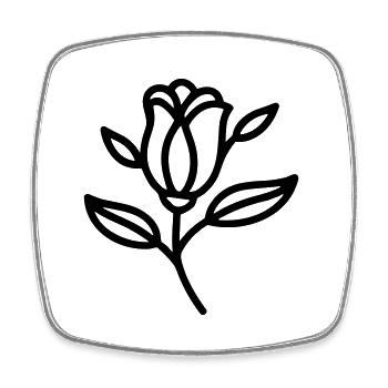 Pink Flower - Square fridge magnet - white - Front