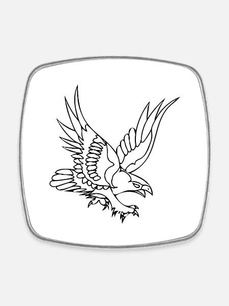 aigle - Magnet carré - blanc