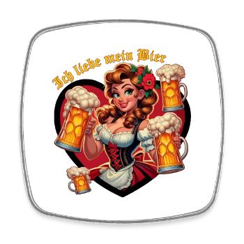 Mein Liebe Bier png - Viereckiger Kühlschrankmagnet - Weiß - Vorne