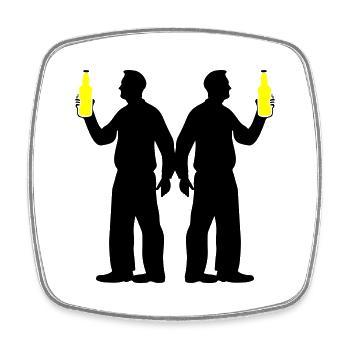 Drinking Team Jga - Viereckiger Kühlschrankmagnet - Weiß - Vorne