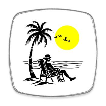 Sommer Strand Urlaub - Viereckiger Kühlschrankmagnet - Weiß - Vorne