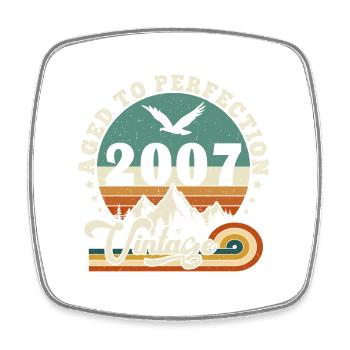 Aged to perfection 2007 Retro -Edition 2025. - Square fridge magnet - white - Front
