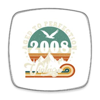 Aged to perfection 2008 Retro -Edition 2025. - Square fridge magnet - white - Front