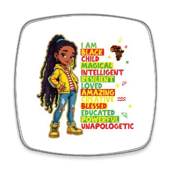 I Am Black Child History Month African American - Square fridge magnet - white - Front