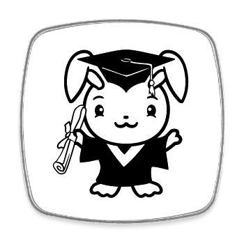 Bunny College School Graduation Abitur Certificat Sweet - Magnet carré - blanc - Devant