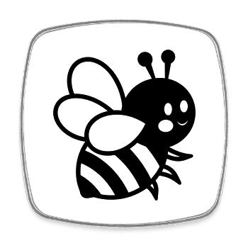 Bee - Square fridge magnet - white - Front