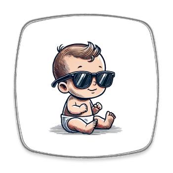 Lunettes de soleil pour bébé - Magnet carré - blanc - Devant