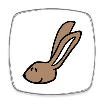 Hase Kaninchen Häschen Cartoon Kleintier niedlich - Viereckiger Kühlschrankmagnet - Weiß - Vorne