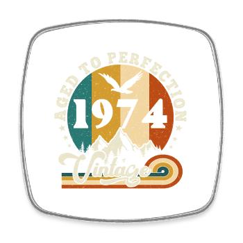 Vintage Birthday in 1975 - Birthday 2025. - Square fridge magnet - white - Front