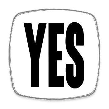 Yes - Magnet carré - blanc - Devant