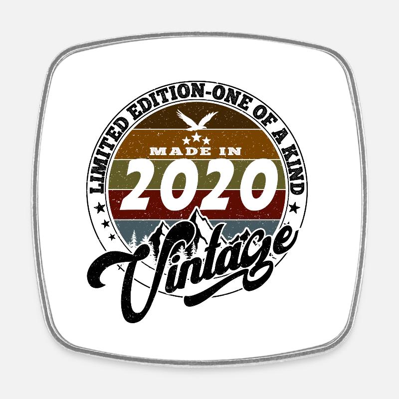 Vintage élégant : 2020 Cadeau rétro 2020 2025 - Magnet carré - blanc