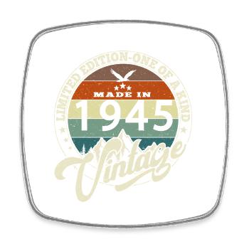 Vintage 1945 meilleur de 1945 - annif 80 ans - Magnet carré - blanc - Devant
