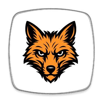 Animal à tête de renard - Magnet carré - blanc - Devant