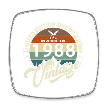 Vintage 1988 Best of 1988 - 37 Year Old Birthday - Square fridge magnet - white - Front