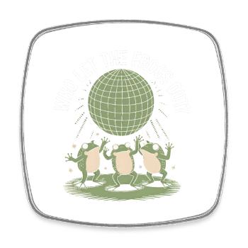 Wer hat die Frösche rausgelassen? - Niedlicher Frosch Aufkleber - Viereckiger Kühlschrankmagnet - Weiß - Vorne
