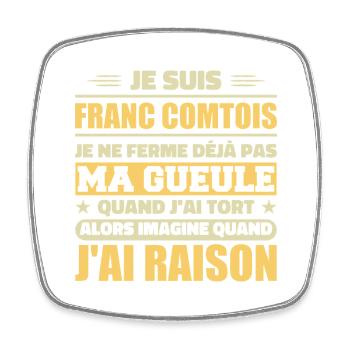 Franc comtois I don't shut my mouth frank comté - Square fridge magnet - white - Front