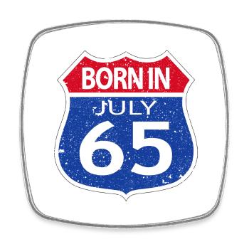 Born in July 1965 - Square fridge magnet - white - Front