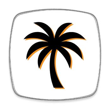 Palm Tree Icon - Square fridge magnet - white - Front