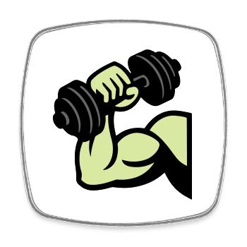 Dumbbell Muscles Bodybuilding - Square fridge magnet - white - Front