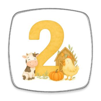 farm birthday / Bauernhof Geburtstag - Viereckiger Kühlschrankmagnet - Weiß - Vorne