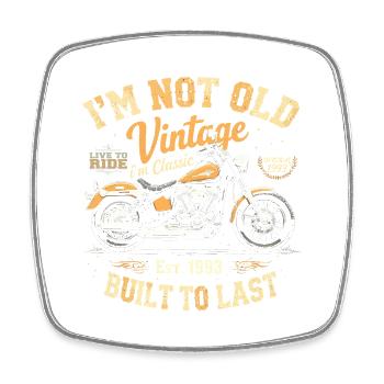 Vintage 1993 Born Motorcycle Birthday Gift - Square fridge magnet - white - Front